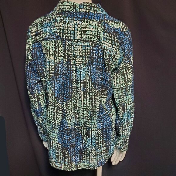 Studio Work Blue & Black Button Down Shirt (L) - Picture 4 of 5